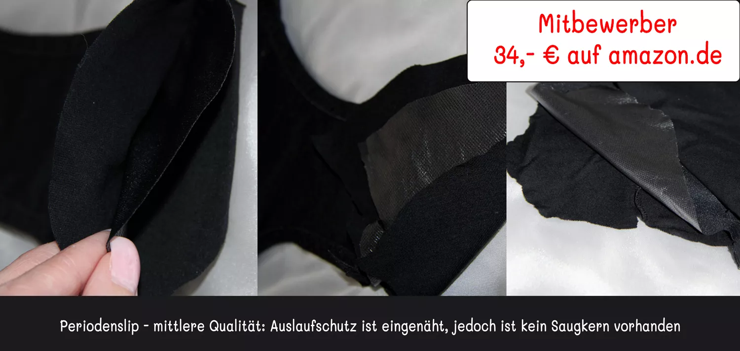 Periodenslip mittlere Qualität - mit Auslaufschutz aber ohne Saugkern